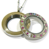 Memento silver colour pendant with crystals