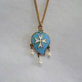 Knights of St. John enamel heart pendant