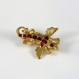 Gold plated enamelled Salamander Brooch